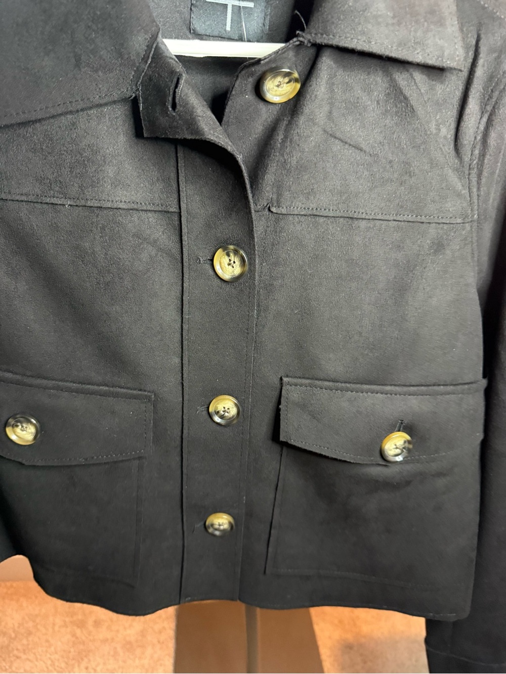 Tahari Black Bomber Jacket